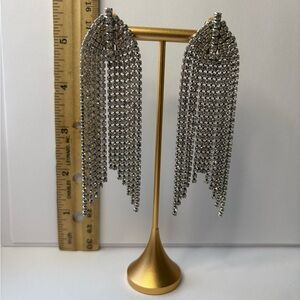 Elegant Silver Dangle clip on Earrings